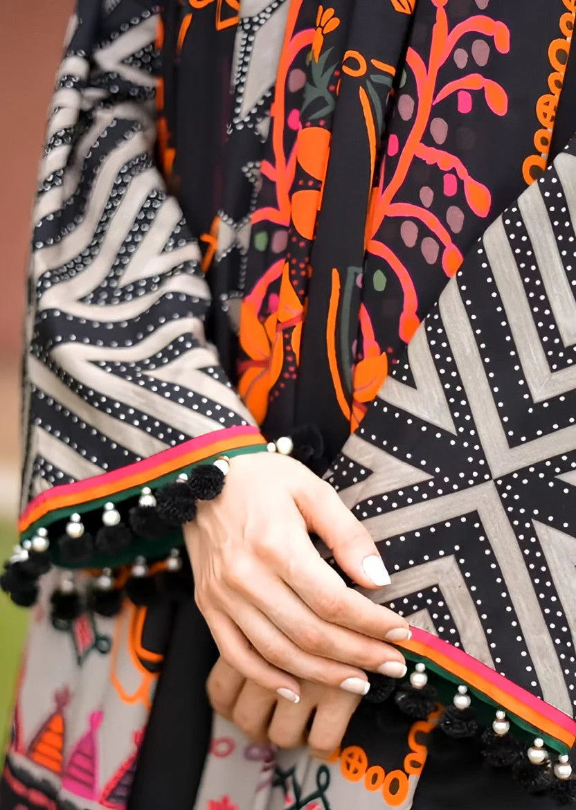 3PC LAWN PRINTED SHIRT WITH VOILE PRINTED DUAPTTA -SS 4011