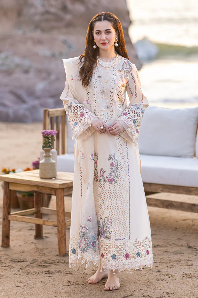 3PC Lawn Embroidered Shirt With Organza Embroidered Dupatta- SS 5013
