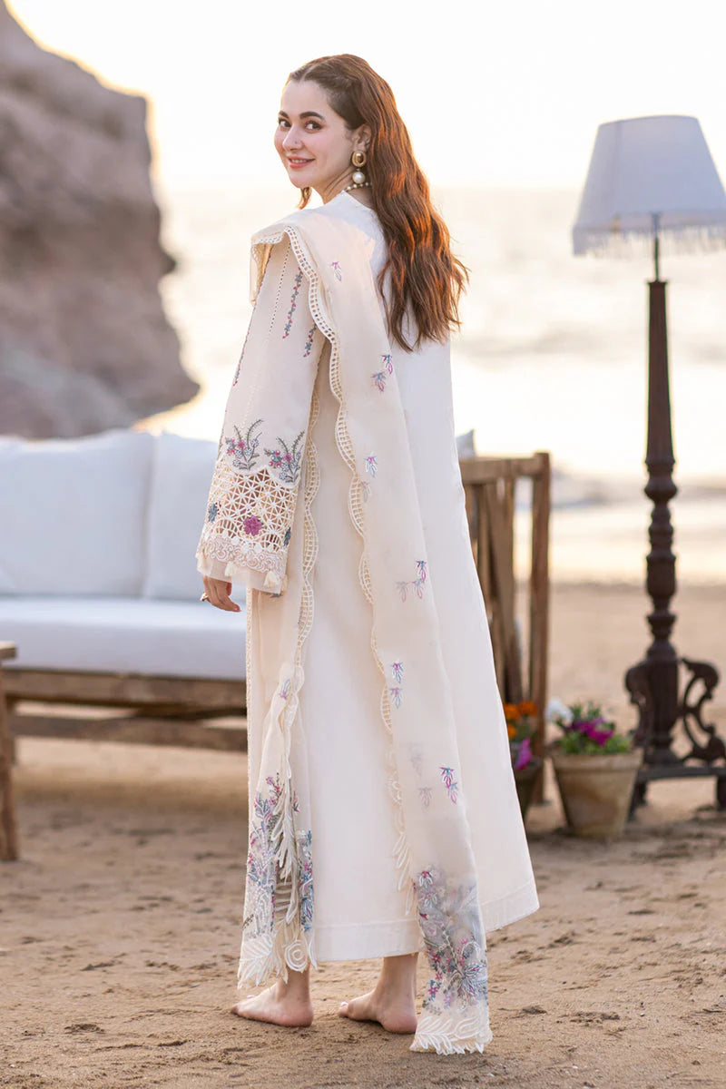 3PC Lawn Embroidered Shirt With Organza Embroidered Dupatta- SS 5013
