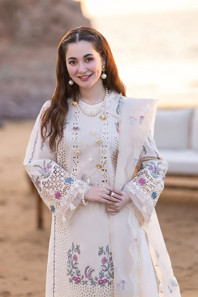 3PC Lawn Embroidered Shirt With Organza Embroidered Dupatta- SS 5013