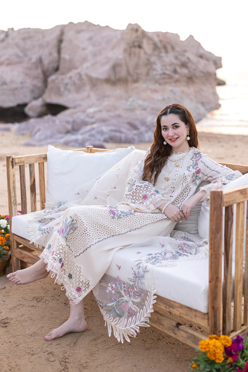 3PC Lawn Embroidered Shirt With Organza Embroidered Dupatta- SS 5013