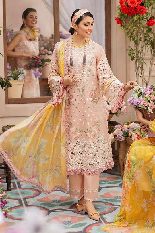 Dhanak-3PC Embroidered Shirt with Digital Printed Wool Shawl -3192