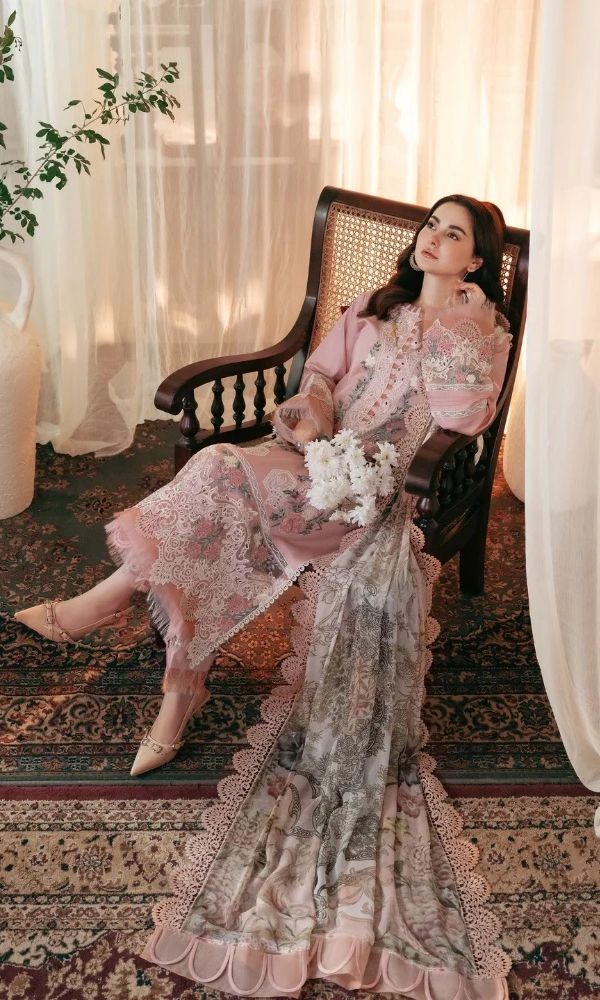 Lawn-3PC Embroidered Shirt with Digital Printed Jacquard Dupatta-SS 5036