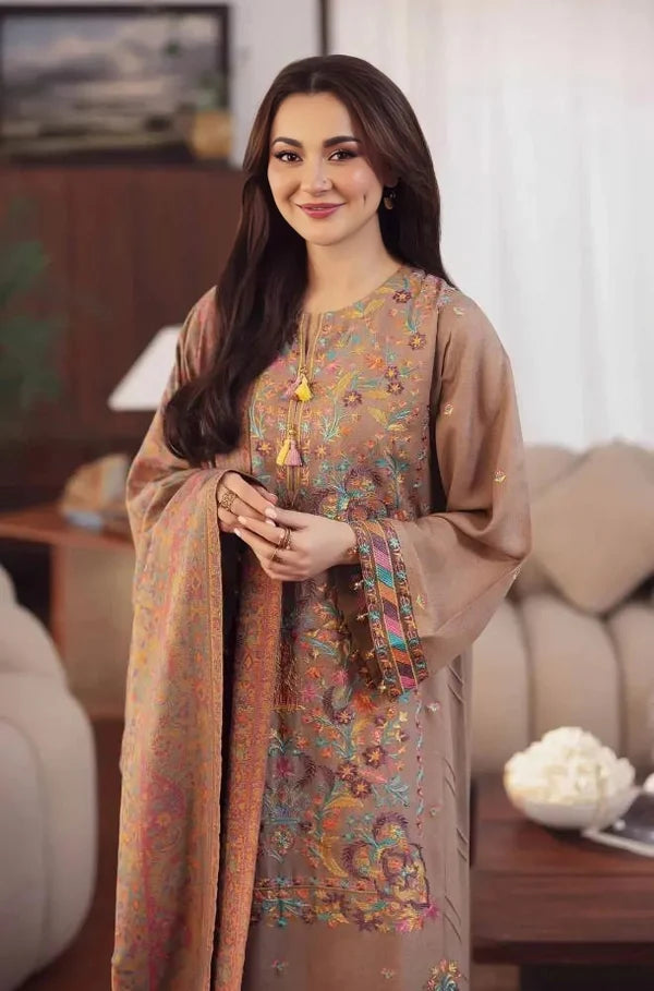 Lawn-3PC Embroidered Shirt With Digital Printed Jauqard Dupatta-SS 5153