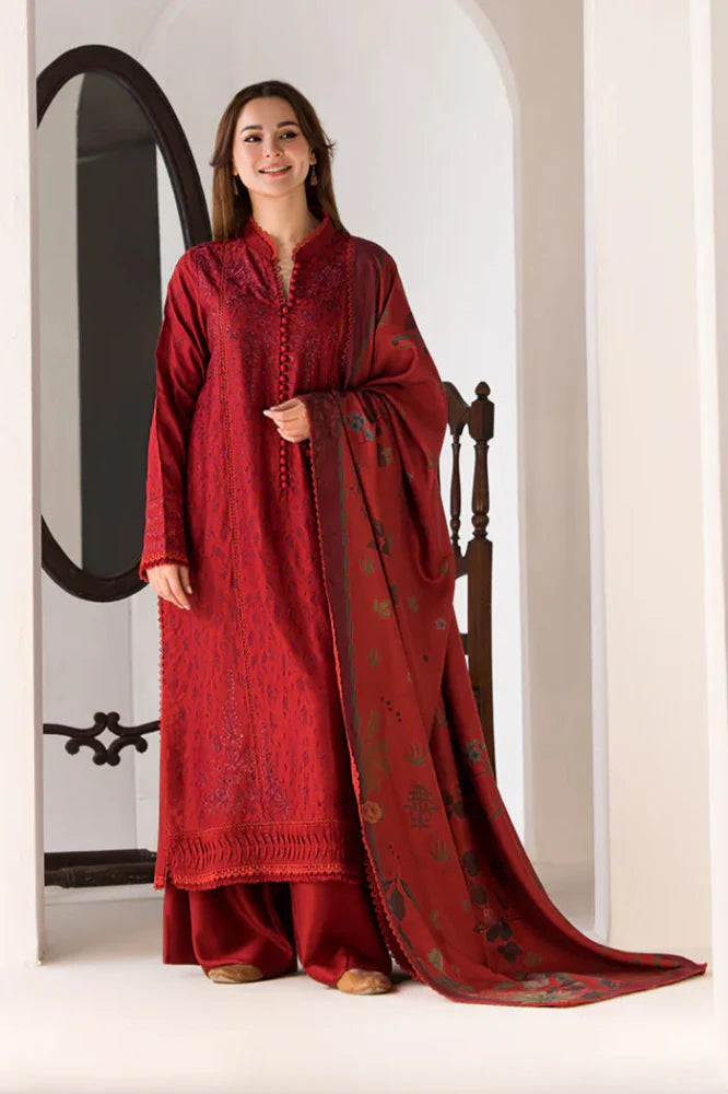 3PC LAWN EMBROIDERED SHIRT WITH DIGITAL PRINTED JACQUARD DUPATTA- SS 5005