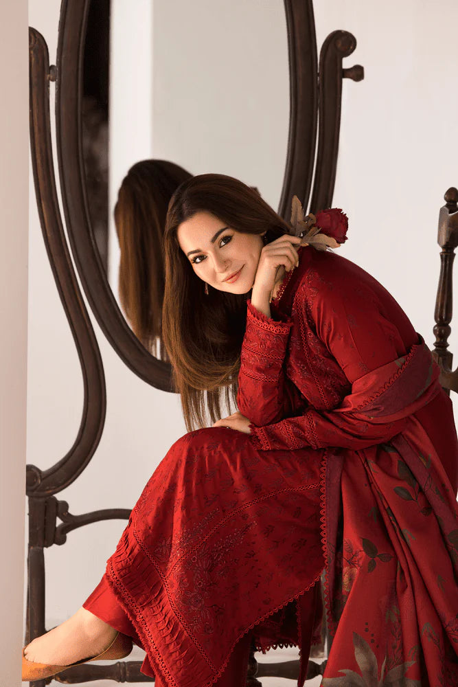 3PC LAWN EMBROIDERED SHIRT WITH DIGITAL PRINTED JACQUARD DUPATTA- SS 5005