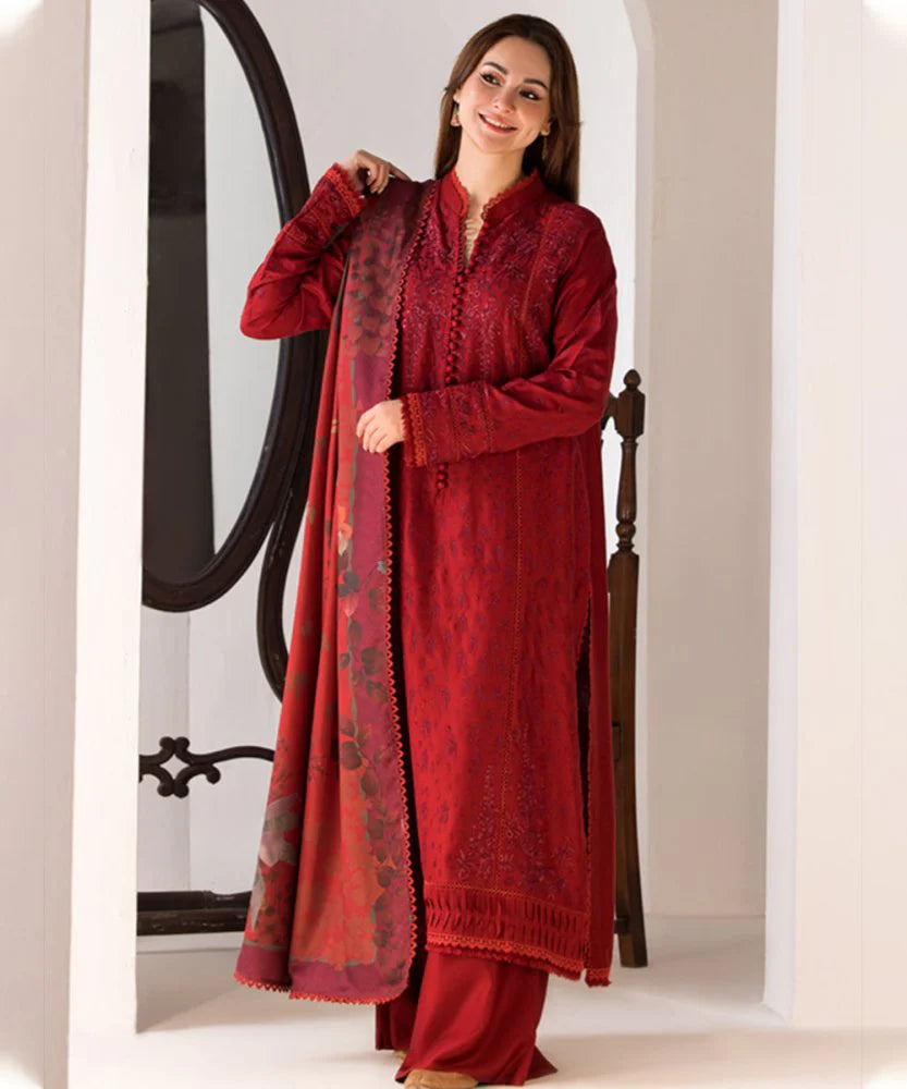 3PC LAWN EMBROIDERED SHIRT WITH DIGITAL PRINTED JACQUARD DUPATTA- SS 5005