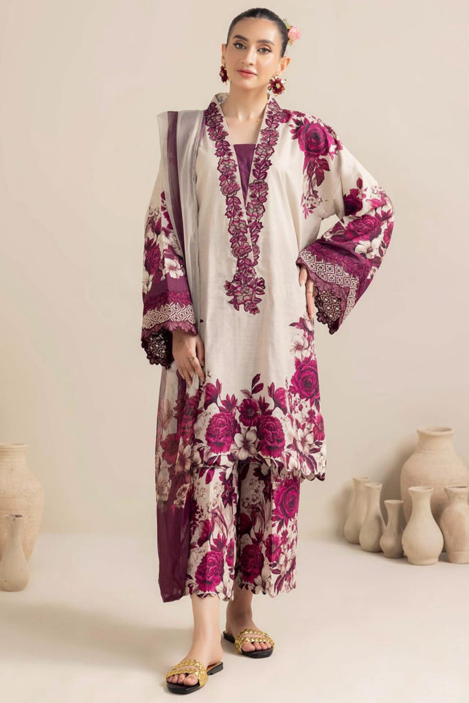 3PC Karandi Printed Shirt with Karandi Printed Dupatta and Trouser – ZC1706