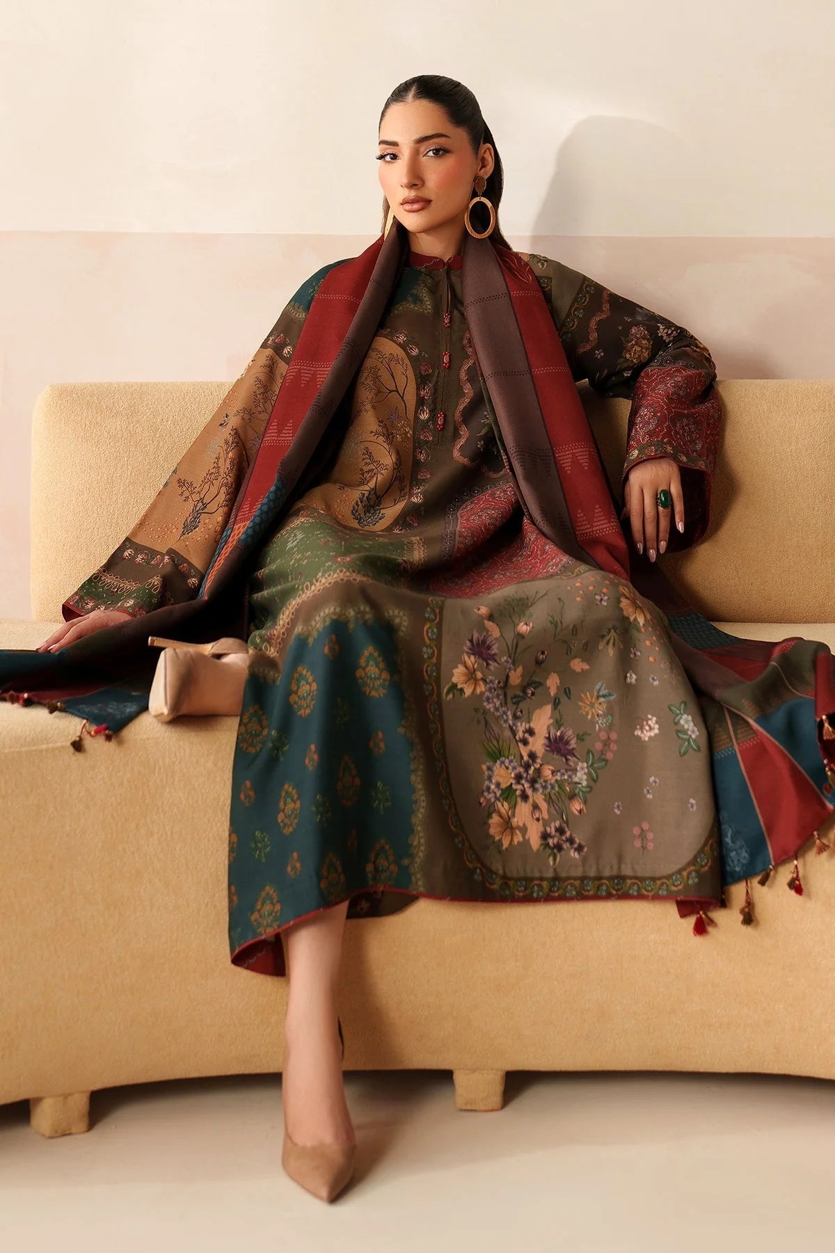 3PC LAWN PRINTED SHIRT WITH VOILE PRINTED DUAPTTA - 4016