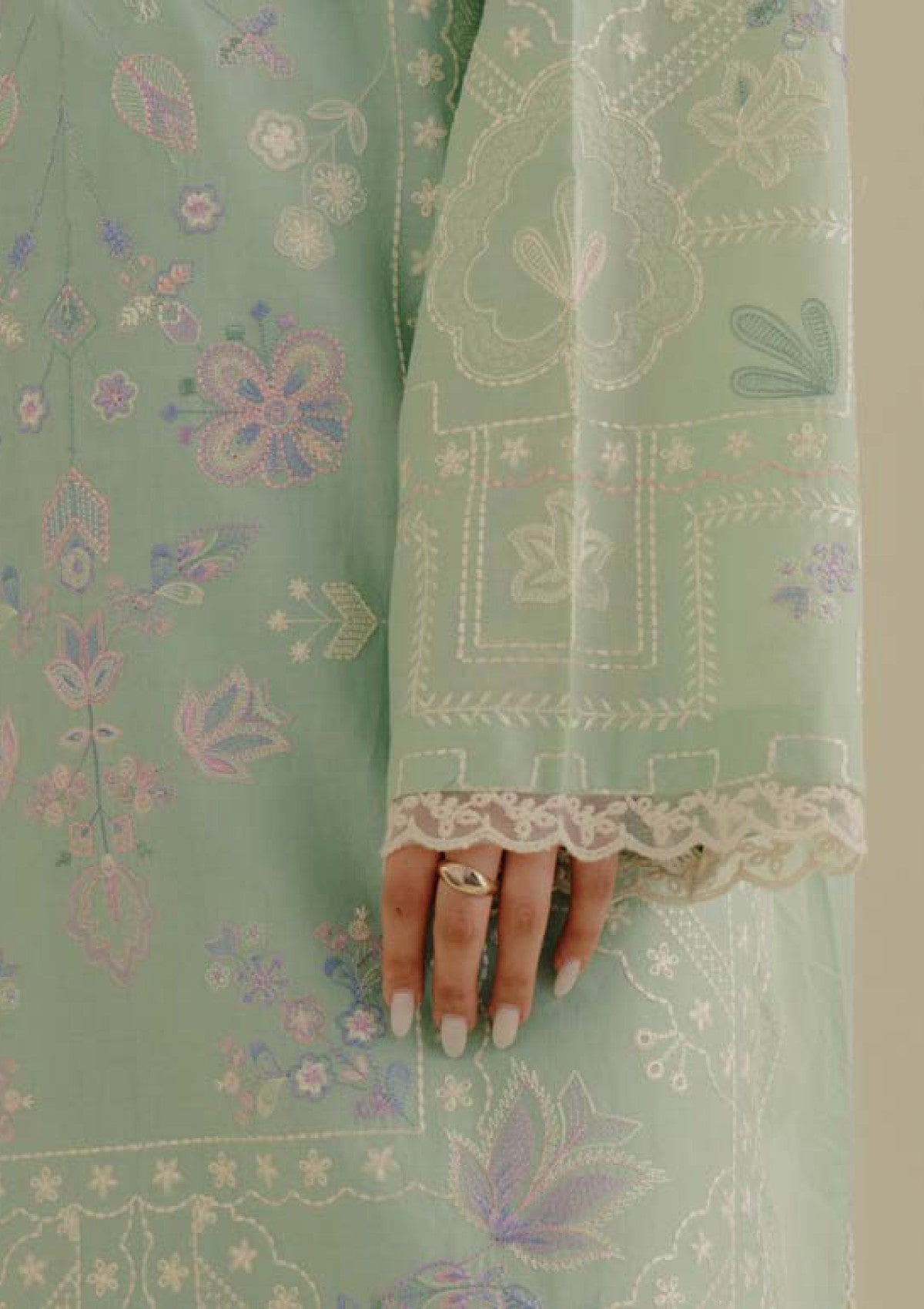 Lawn 3PC Embroidered Shirt with Digital Printed Jacquard Dupatta – ZC1388