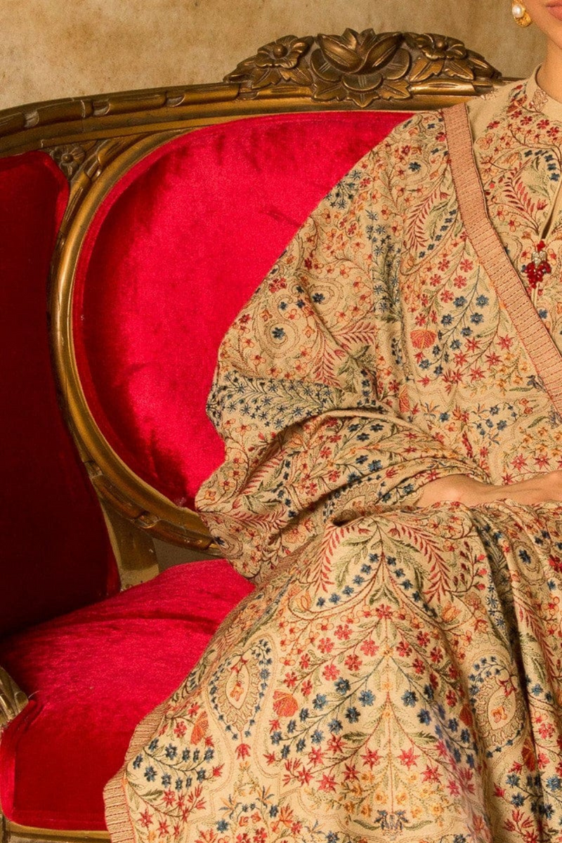 Dhanak 3PC Embroidered Shirt with Dhanak Embroidered Shawl – ZC590
