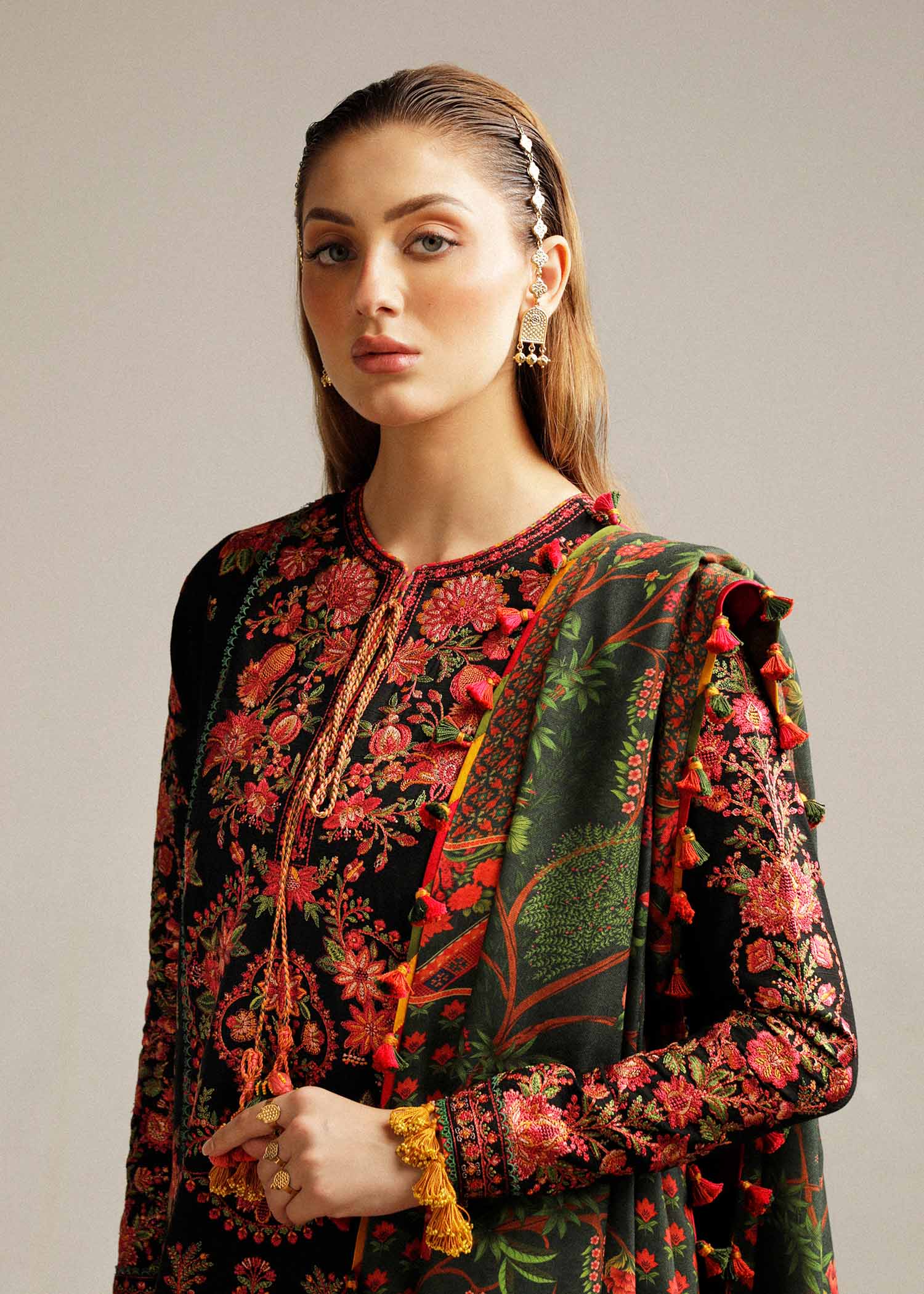Hussain Rehar Dhanak 3PC Embroidered with Digital Printed Dupatta – ZC173