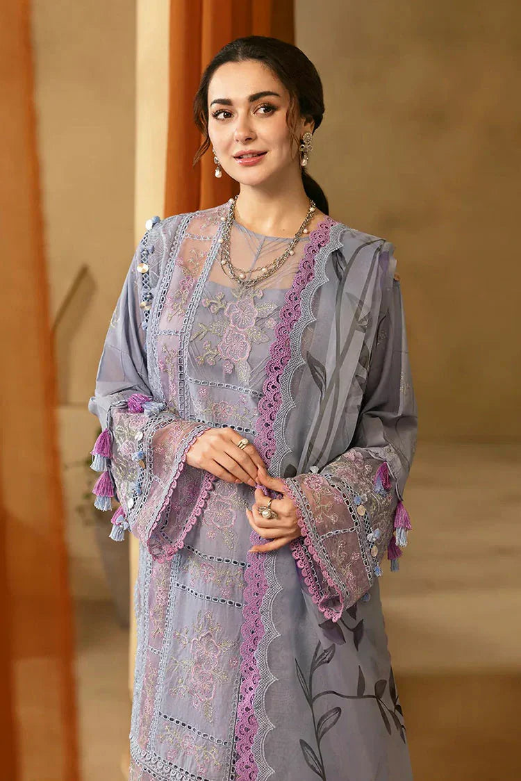 3PC Lawn Chikankari Embroidered Suit- TFS-536