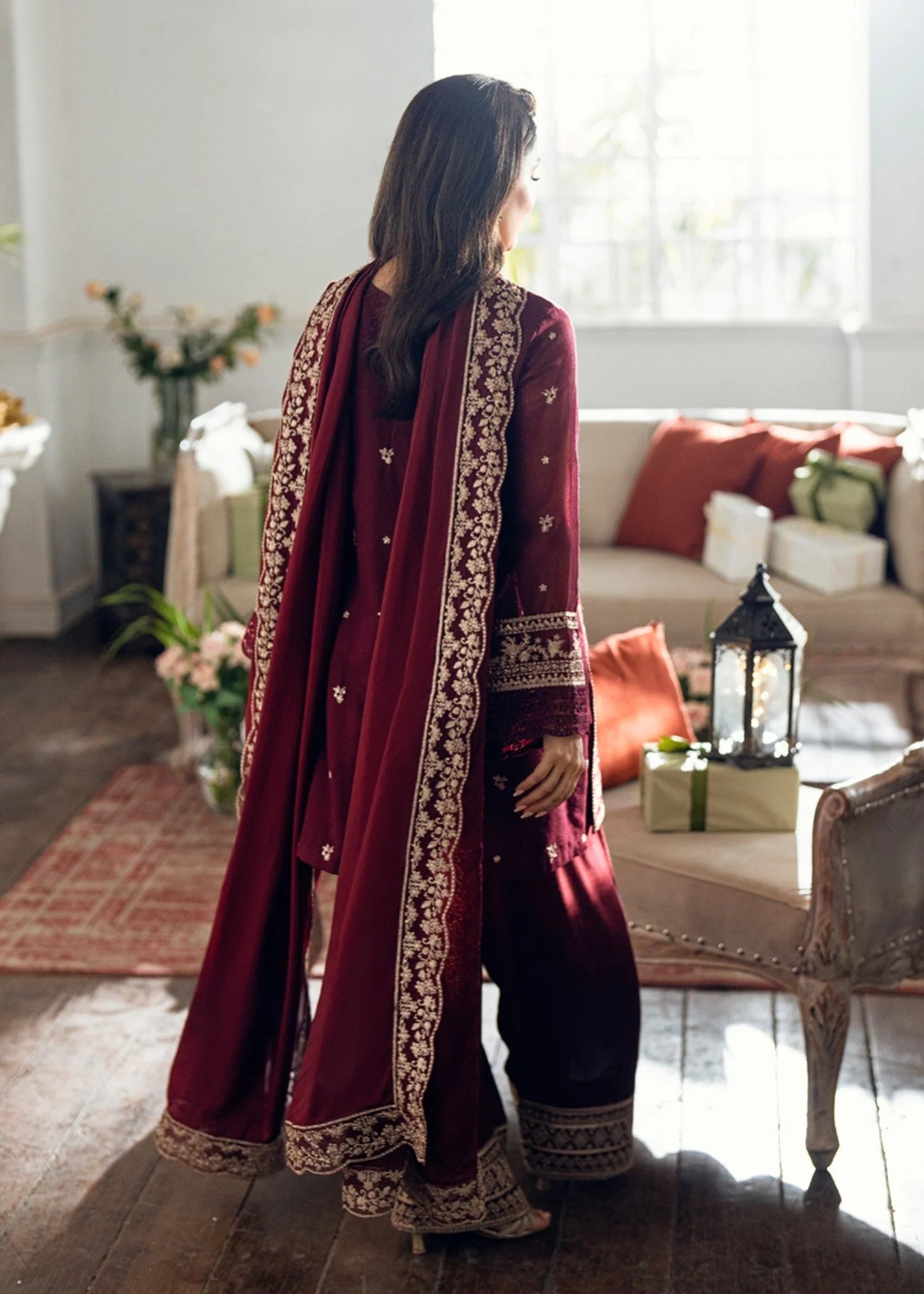 Lawn-3PC Embroidered Shirt With Embroidered Cotton Viscose Dupatta-SS 5169