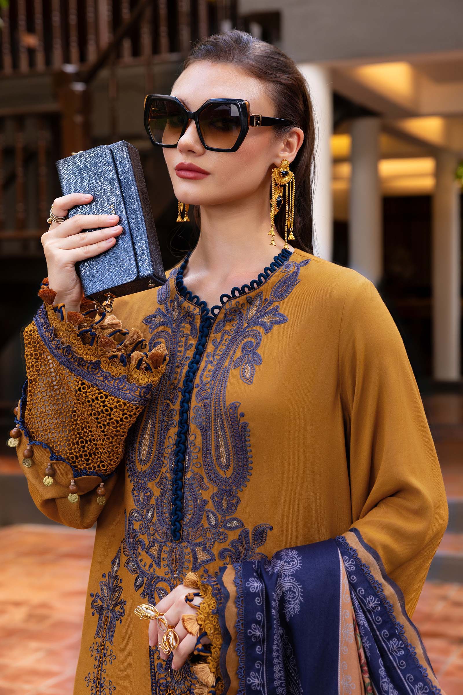 Unstitched 3PC Embroidered Lawn Suit - NF - 01