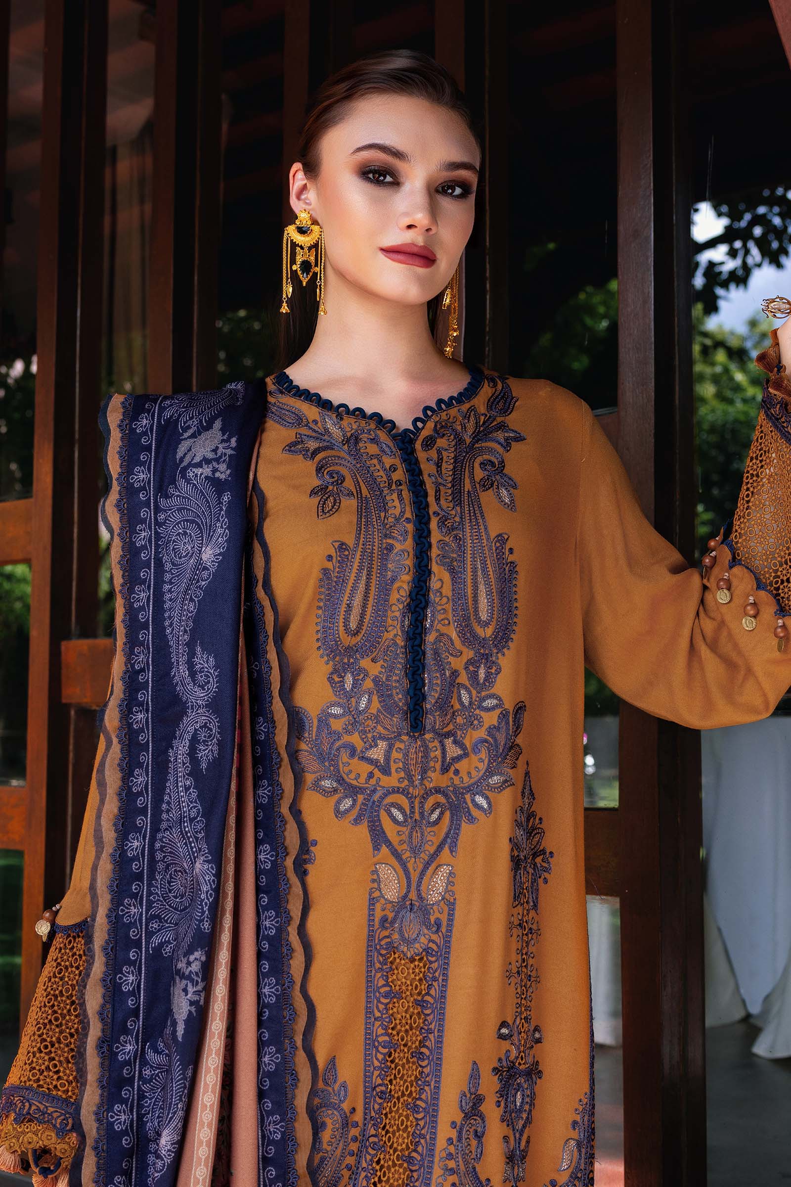 Unstitched 3PC Embroidered Lawn Suit - NF - 01