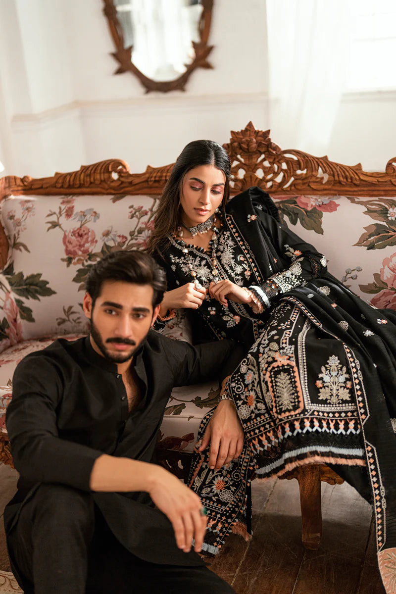 Dhanak 3PC Embroidered Shirt with Dhanak Embroidered Dupatta – ZC3395