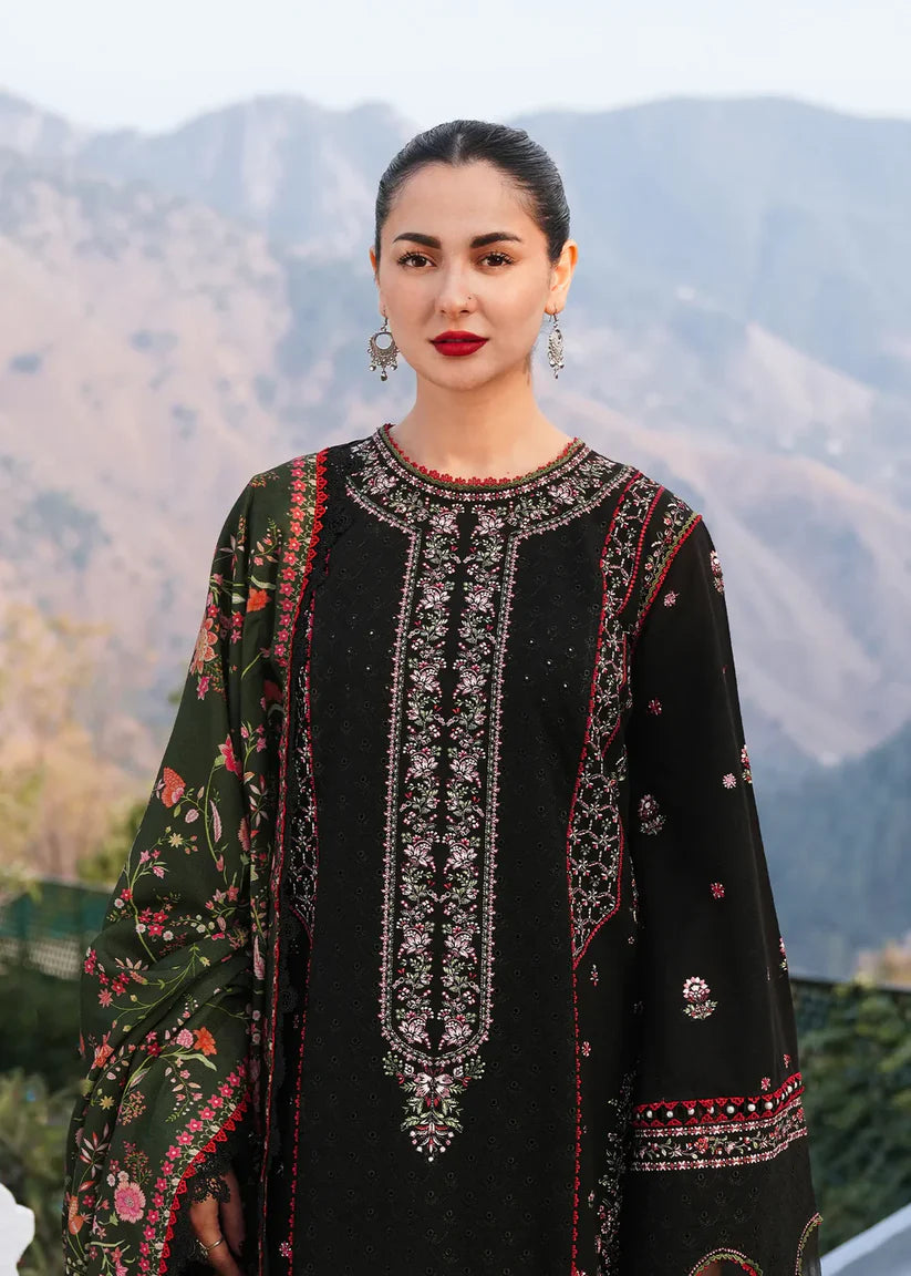 Unstitched 3PC Embroidered Lawn Suit -TFS-001