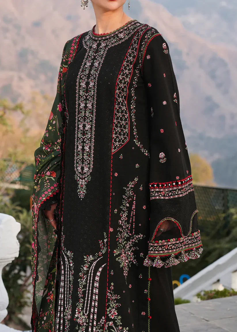 Unstitched 3PC Embroidered Lawn Suit -TFS-001