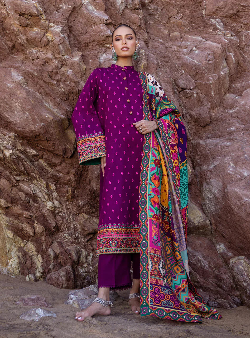 Zainab Chottani 3PC Dhanak Embroidered Shirt with Printed Dupatta – ZC681