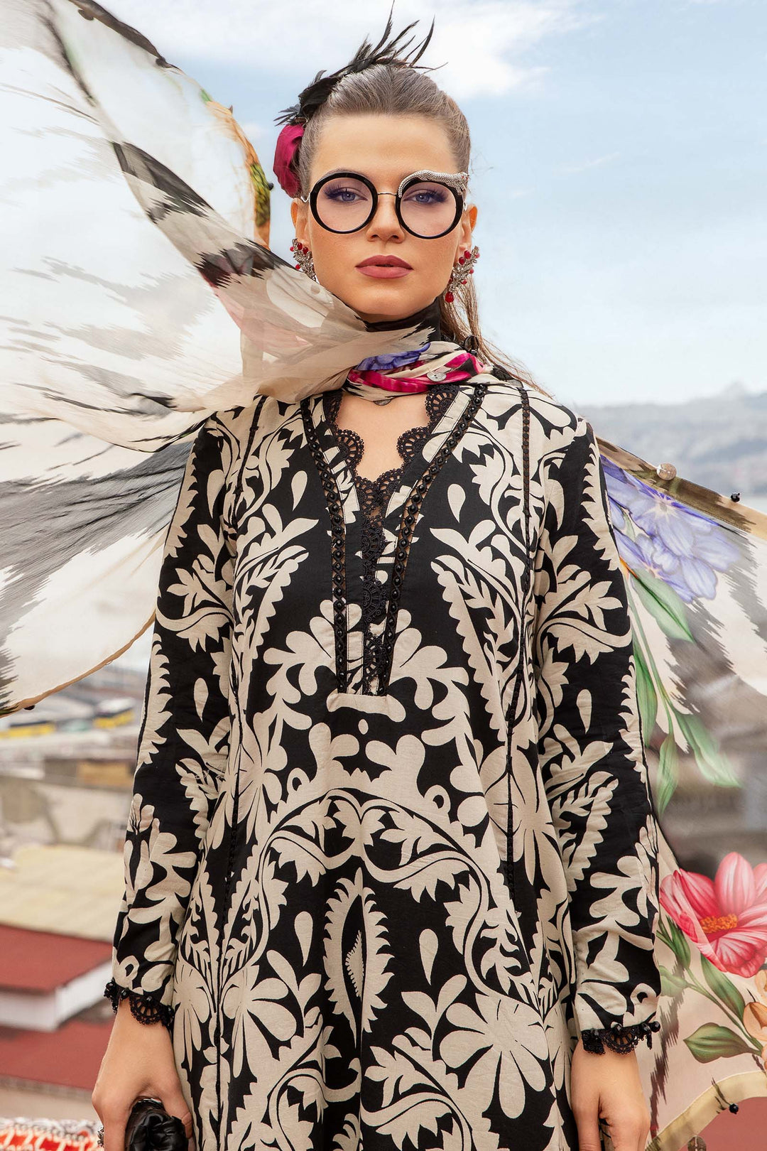 3PC Karandi Printed Shirt with Karandi Printed Dupatta and Trouser – ZC1708