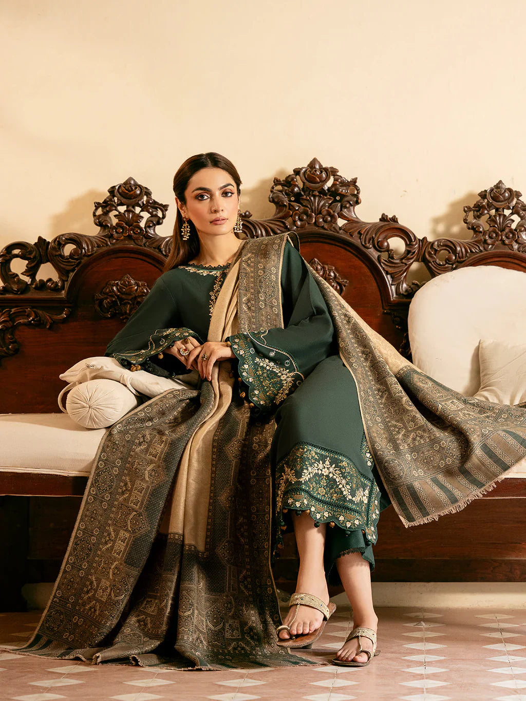 Lawn-3PC Embroidered Shirt with Digital Printed Jacquard Dupatta-5042