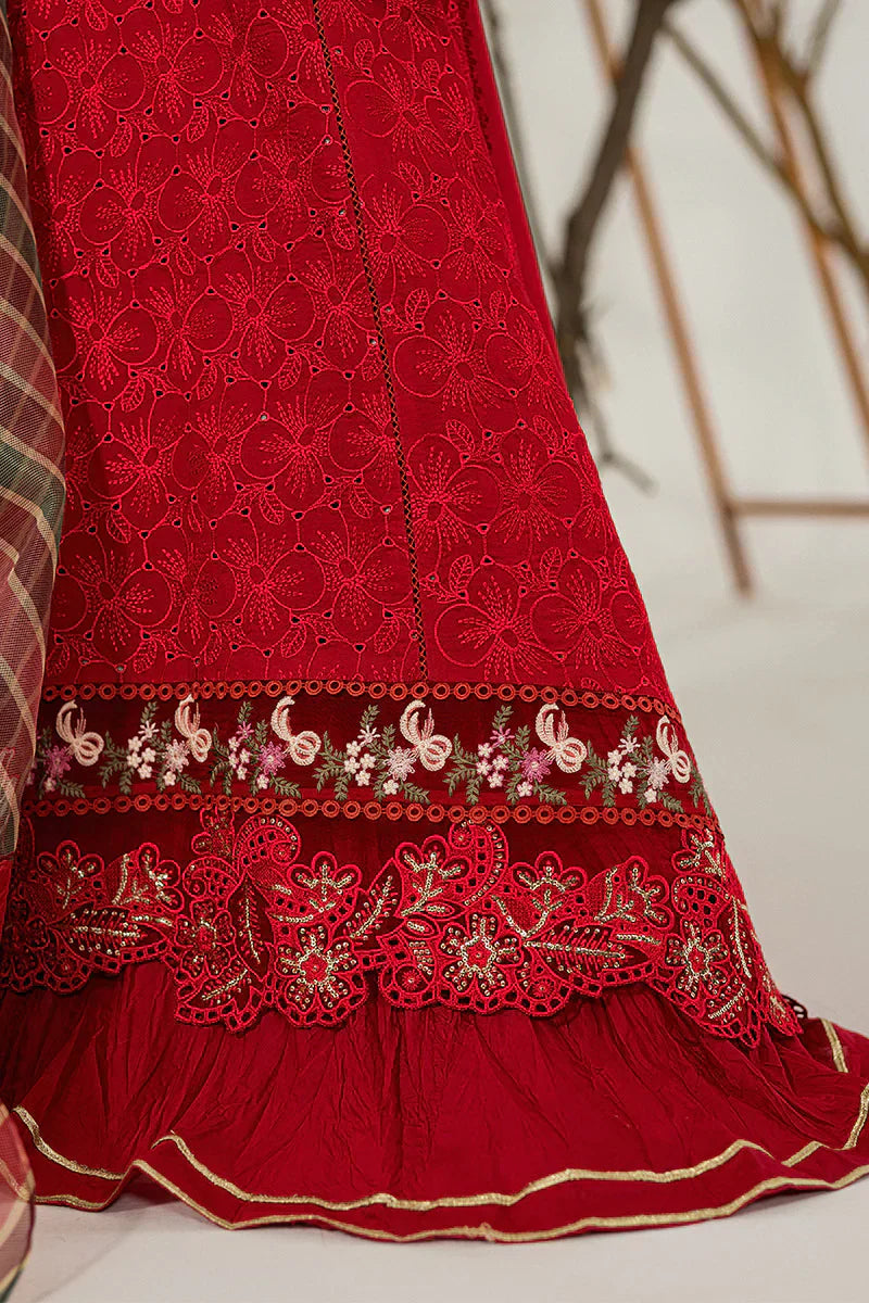 MUSHQ Dhanak 3PC Chikankari Embroidered with Digital Printed Organza Dupatta – ZC111