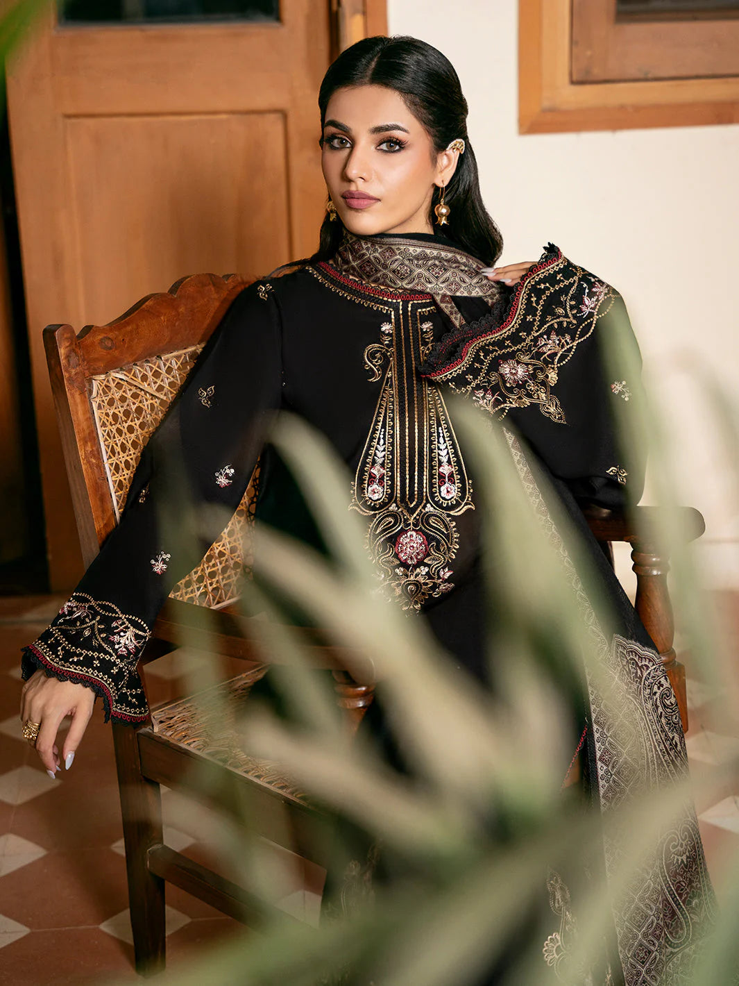 Lawn-3PC Embroidered Shirt with Digital Printed Jauqard Dupatta-SS 5011