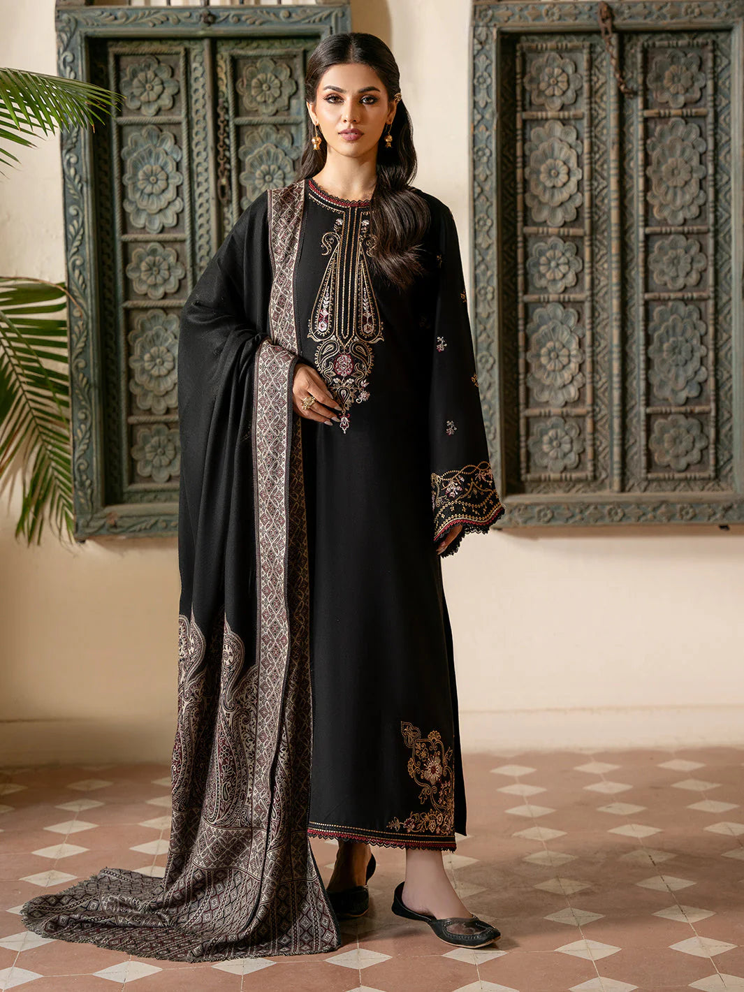 Lawn-3PC Embroidered Shirt with Digital Printed Jauqard Dupatta-SS 5011