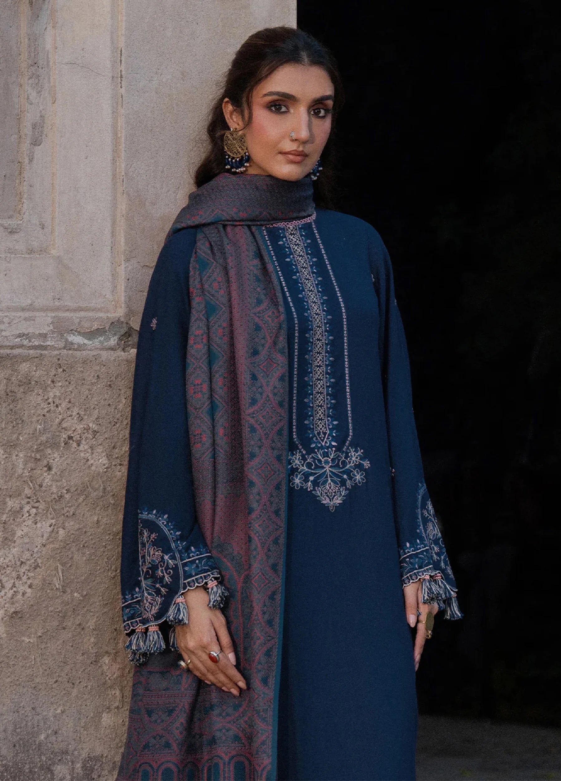 Lawn-3PC Embroidered Shirt With Digital Printed Jauqard Dupatta- SS 5054