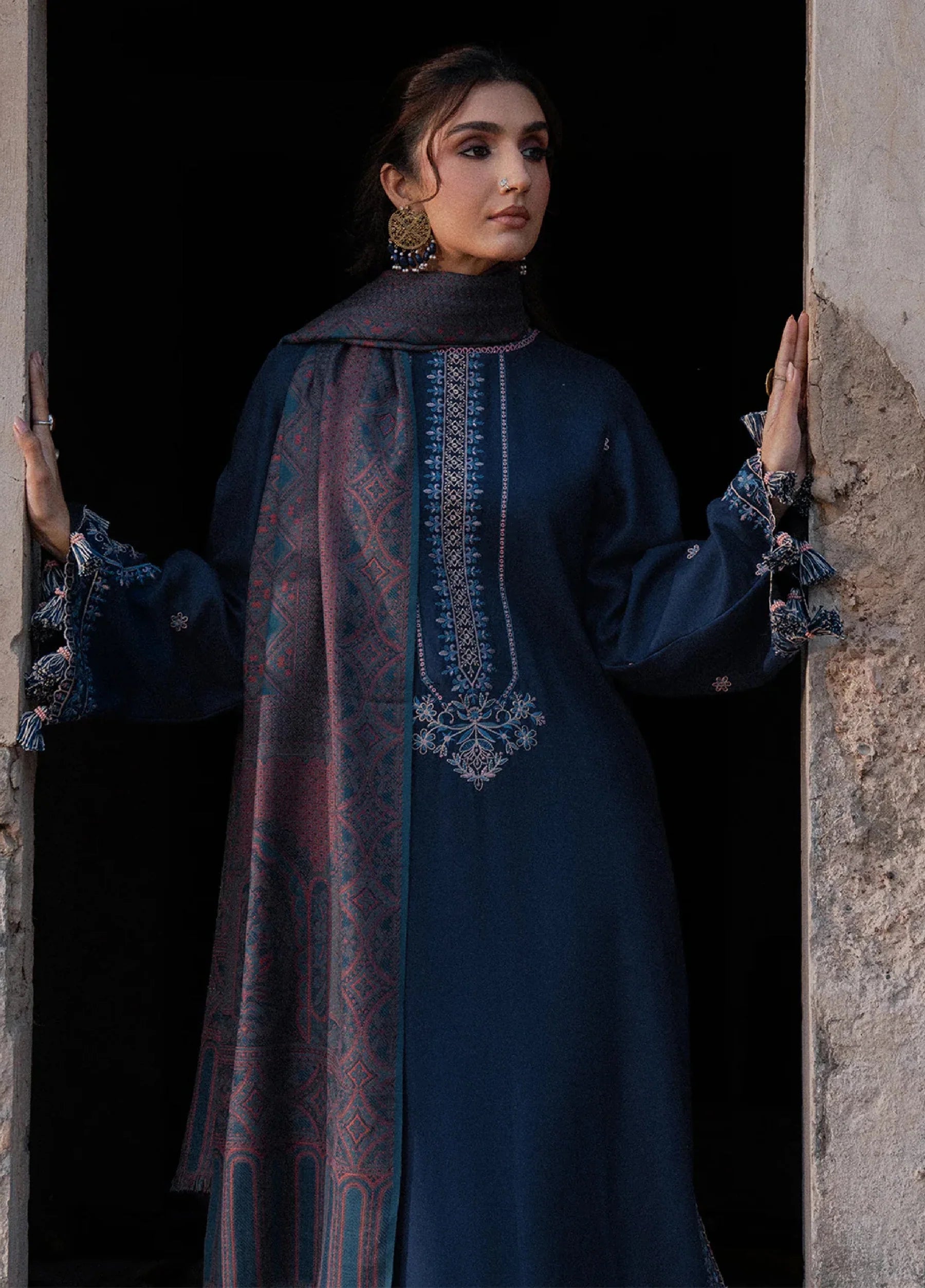 Lawn-3PC Embroidered Shirt With Digital Printed Jauqard Dupatta- SS 5054