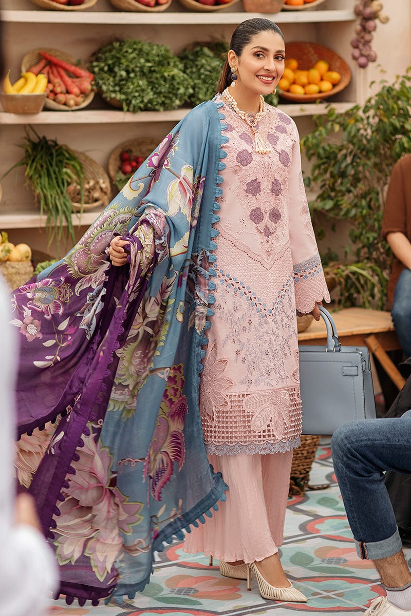 Dhanak 3PC Embroidered Shirt with Digital Printed Wool Shawl – ZC3245