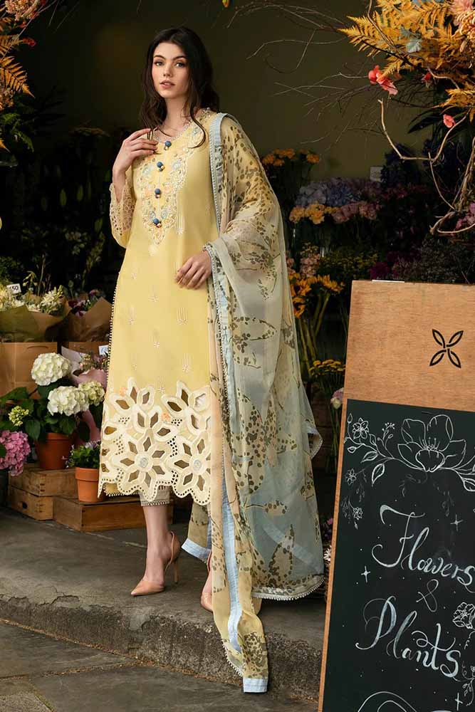 Lawn-3PC Embroidered with Digital printed Dupatta- SS 5134