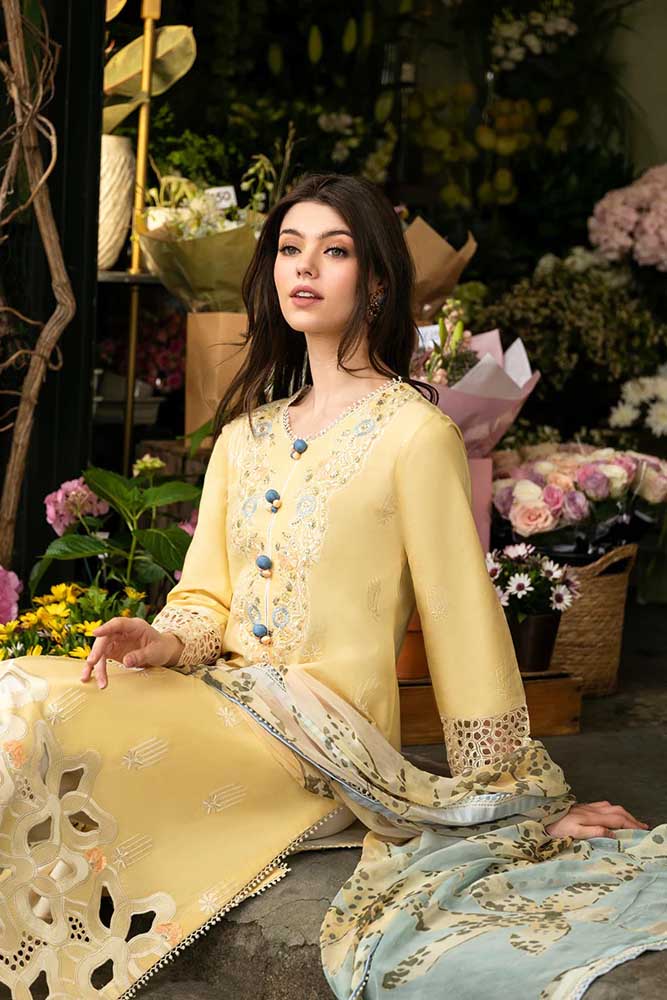 Lawn-3PC Embroidered with Digital printed Dupatta- SS 5134