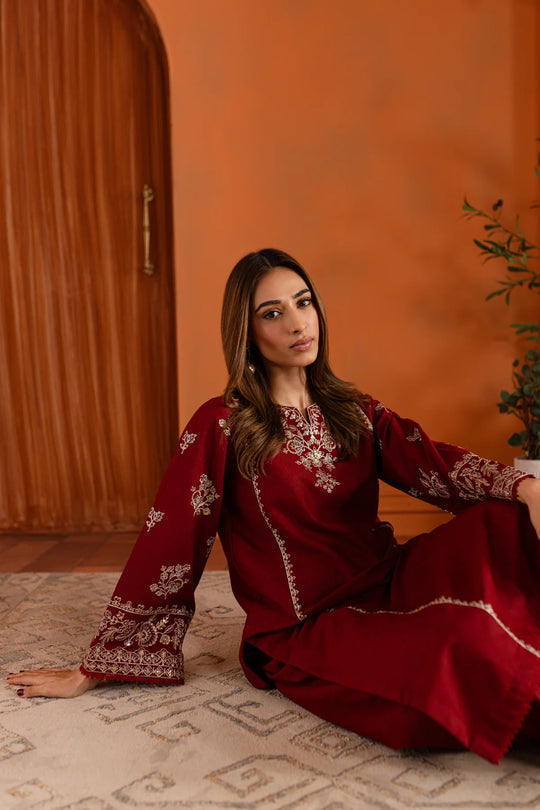Dhanak 2PC Embroidered Ensemble – ZC6003