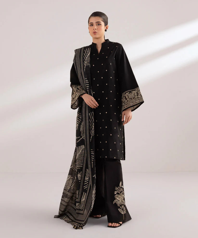 3PC LAWN EMBROIDERED SHIRT WITH DIGITAL PRINTED JACQUARD DUPATTA - SS 5027