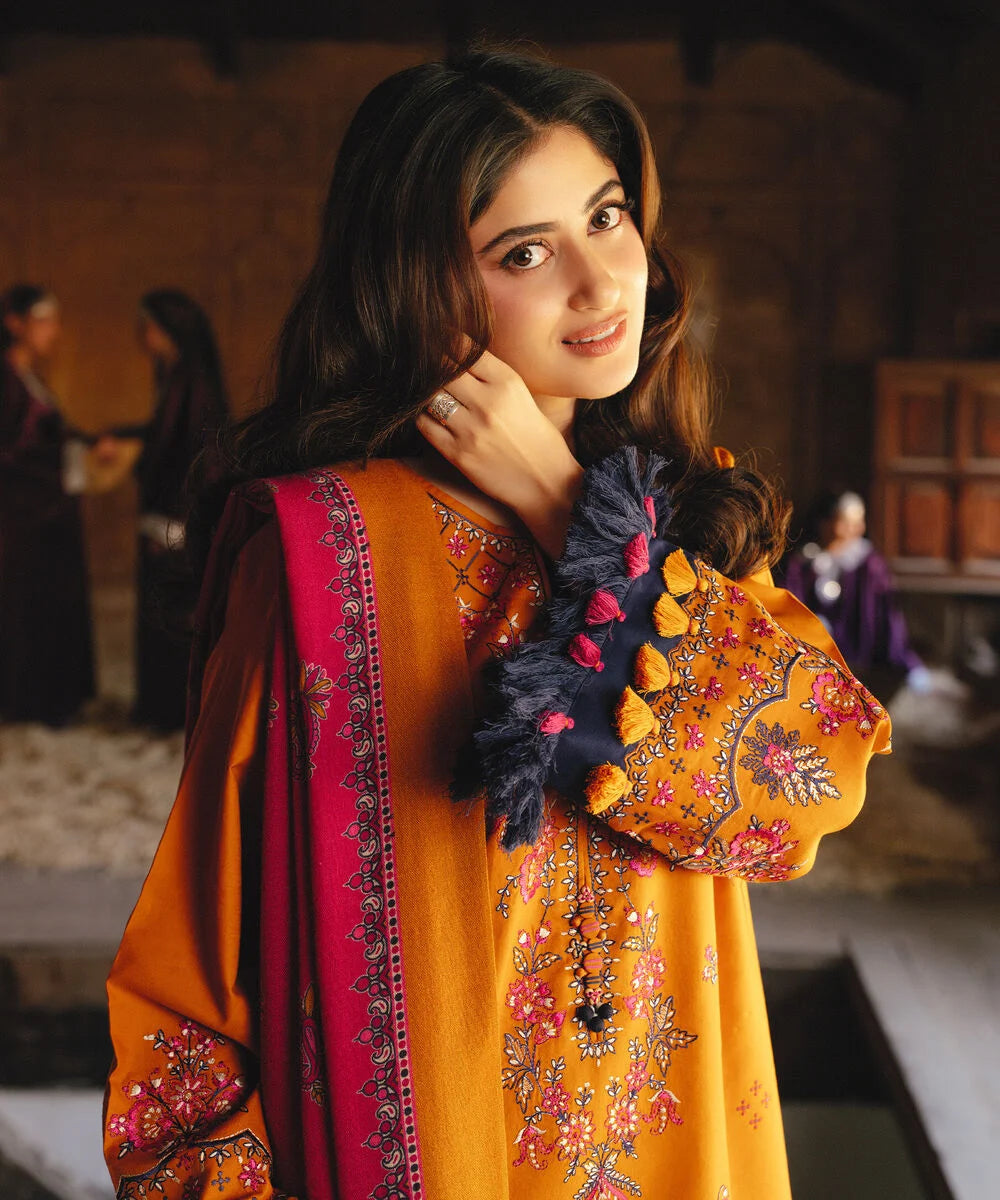 Lawn-3PC Embroidered with Digital Printed Jacquard Dupatta- SS 5126