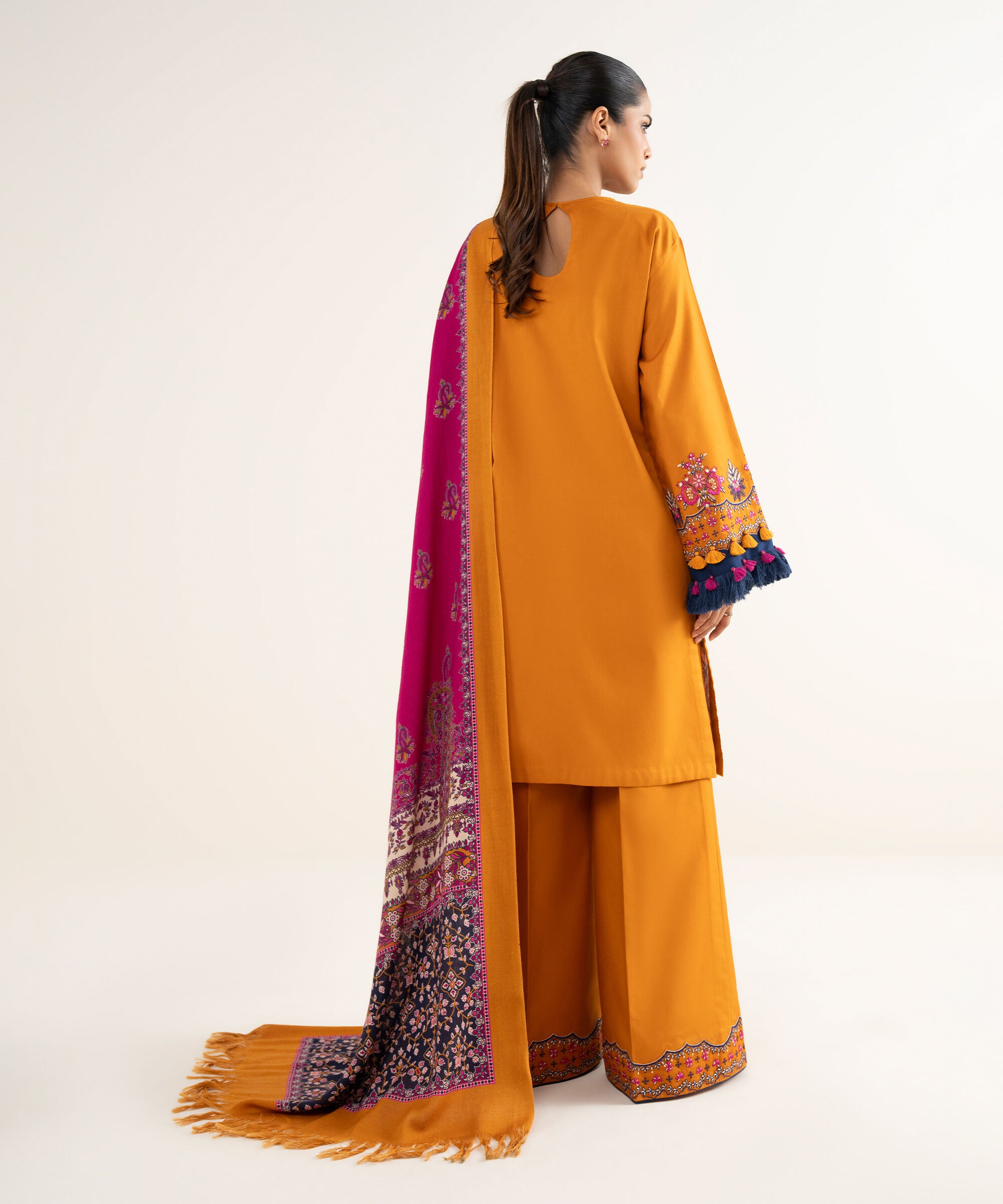 Lawn-3PC Embroidered with Digital Printed Jacquard Dupatta- SS 5126