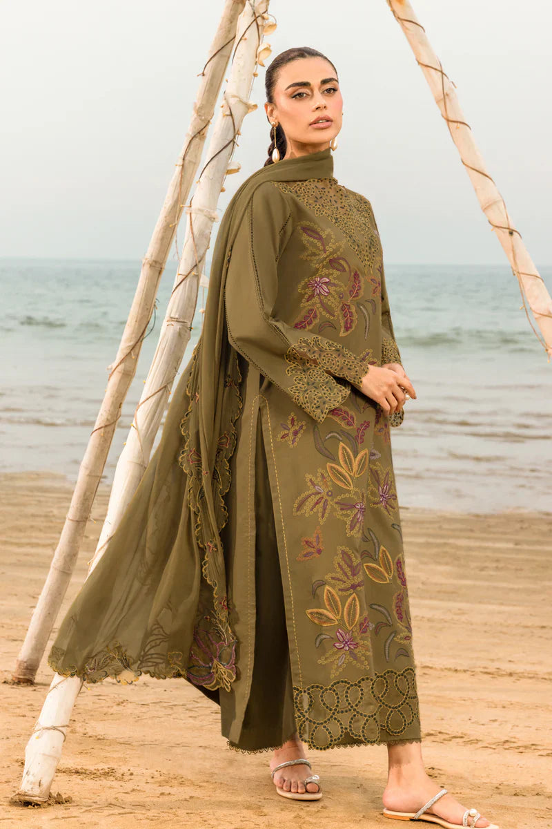 3PC Luxury Lawn Embroidered Suit -TFS-017045
