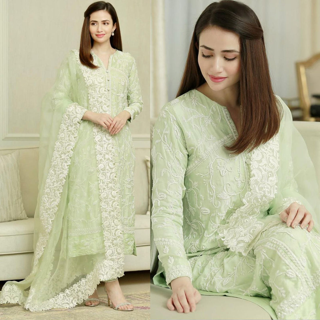 Linen Luxe 3PC Embroidered Unstitched Dress – ZC840