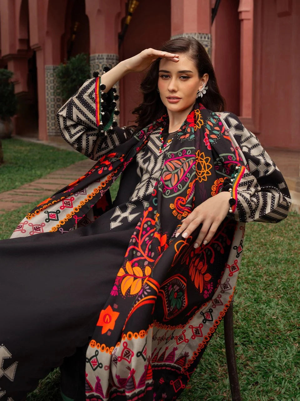 3PC LAWN PRINTED SHIRT WITH VOILE PRINTED DUAPTTA -SS 4011