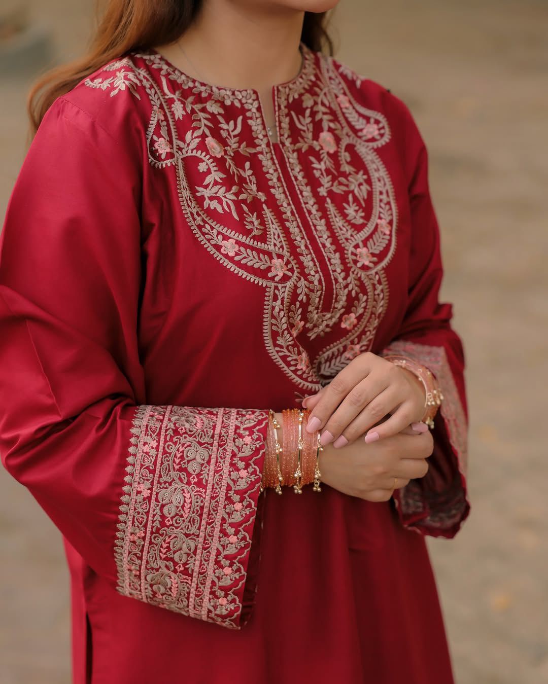 Unstitched 2PC embroidered lawn suit -NF -DE 1145