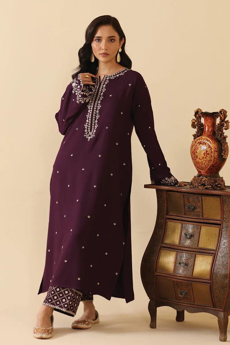 Unstitched 2PC embroidered lawn suit -NF - DE 1137