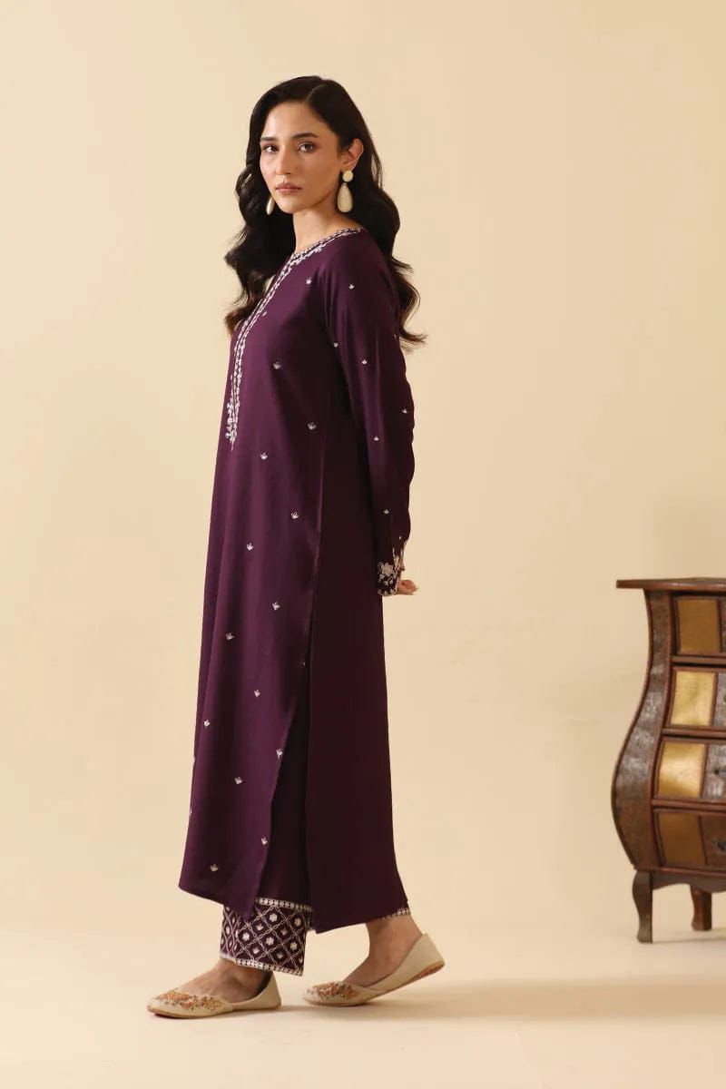 Unstitched 2PC embroidered lawn suit -NF - DE 1137