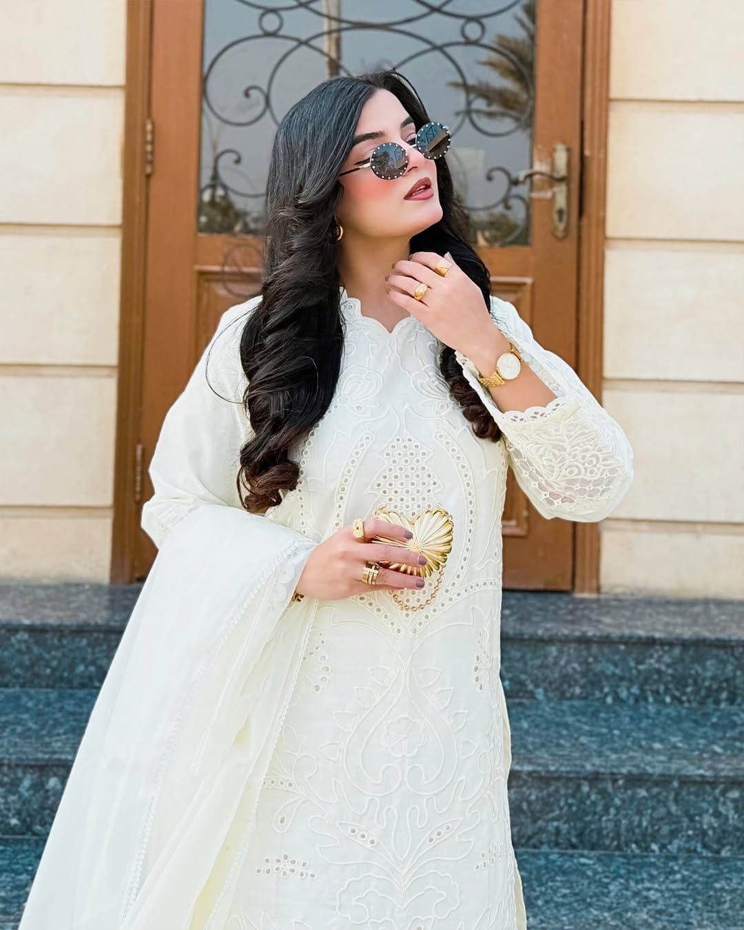 Unstitched 3PC Embroidered Lawn Suit - NF - 1026