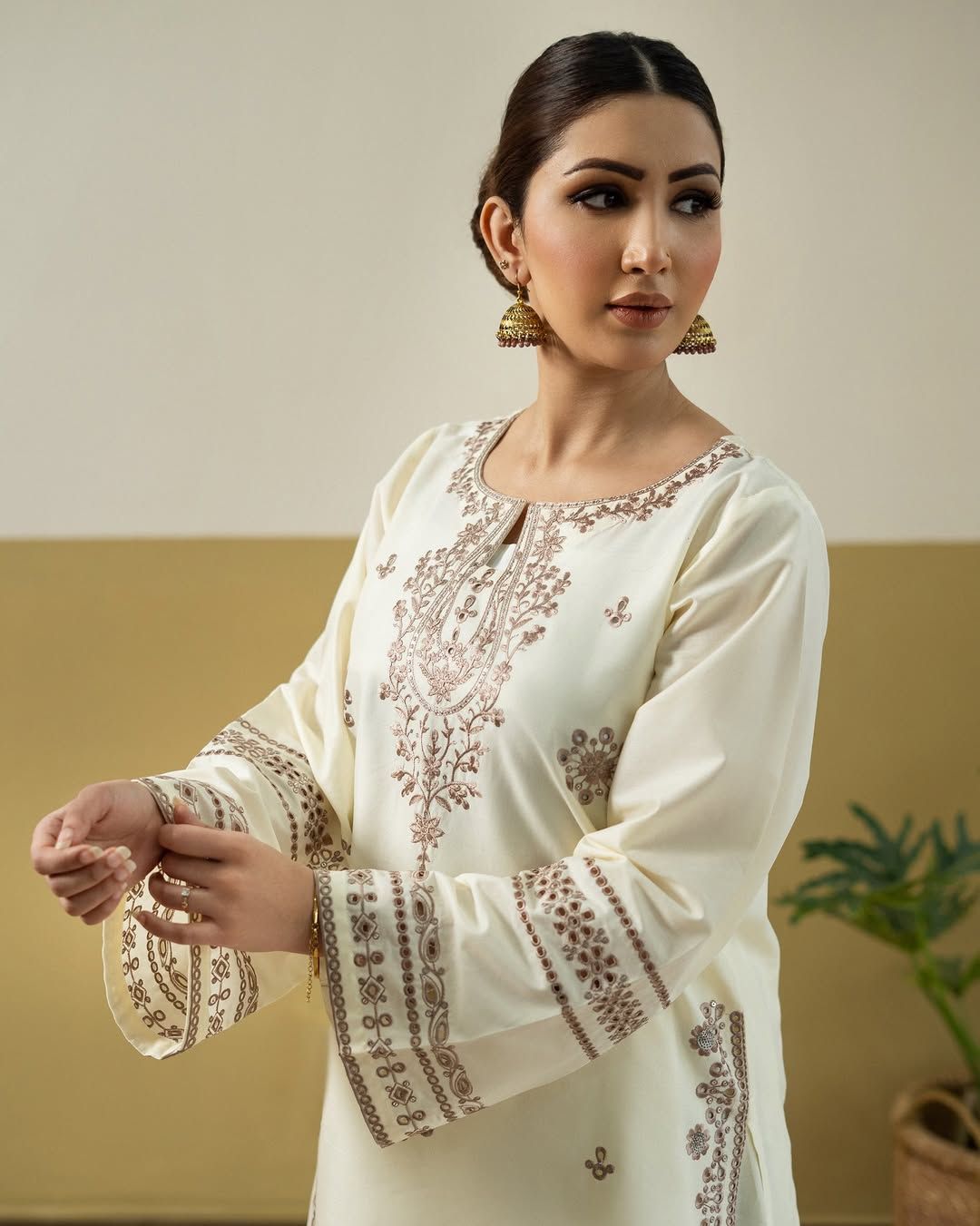 Unstitched 2PC Embroidered Lawn Suit - NF - 1143