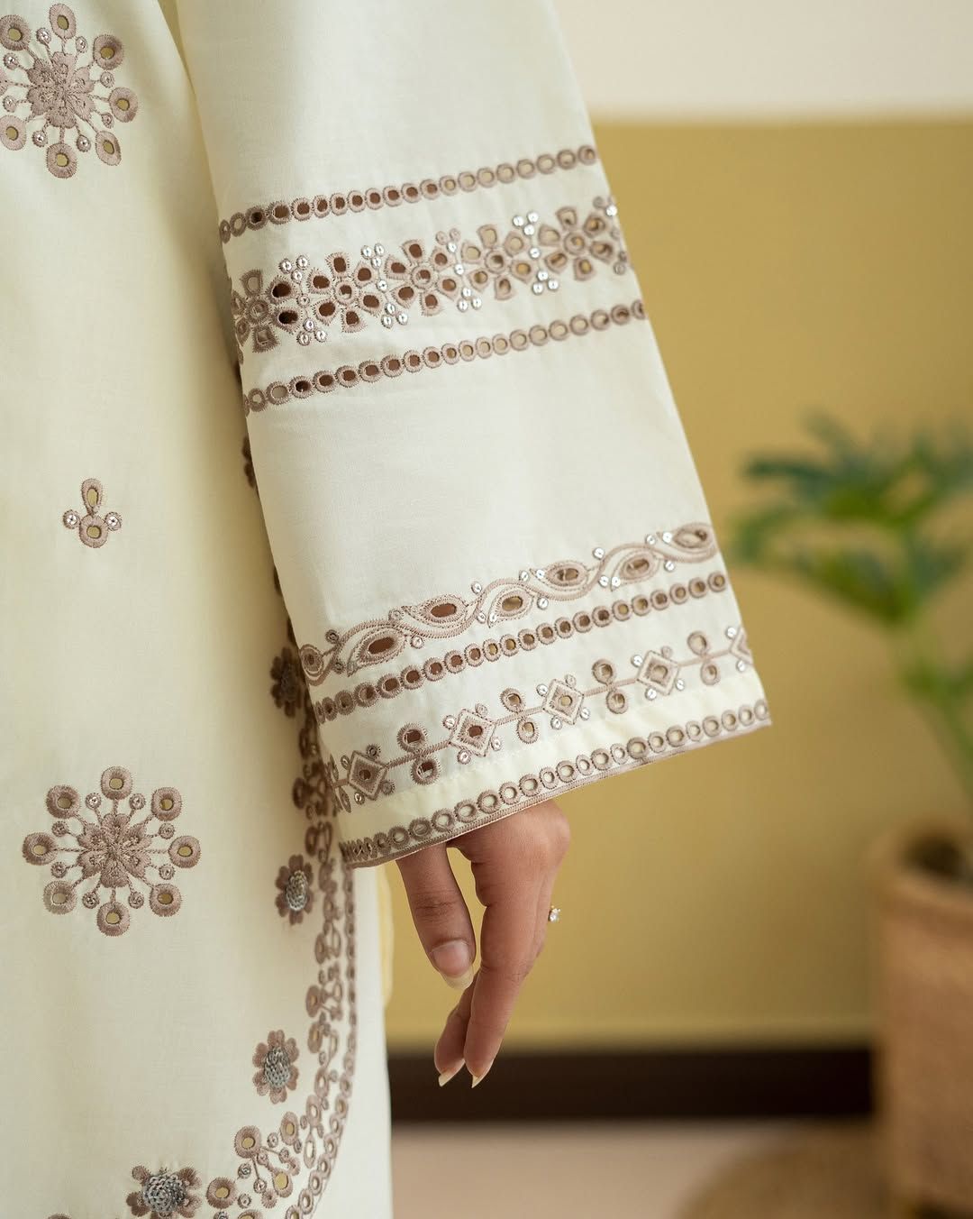 Unstitched 2PC Embroidered Lawn Suit - NF - 1143