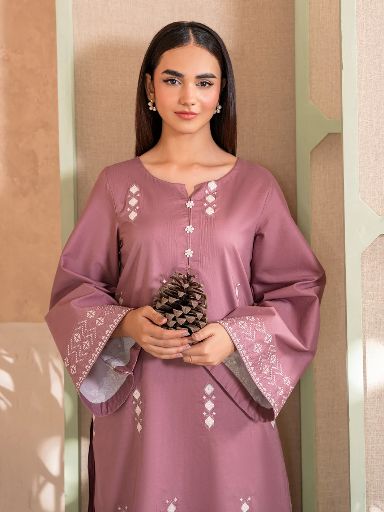 Unstitched 2PC Embroidered Lawn Suit - NF - 1125