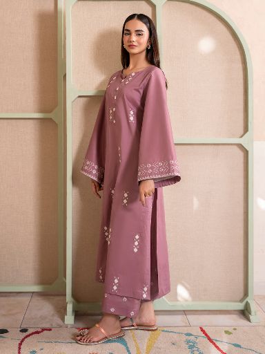 Unstitched 2PC Embroidered Lawn Suit - NF - 1125