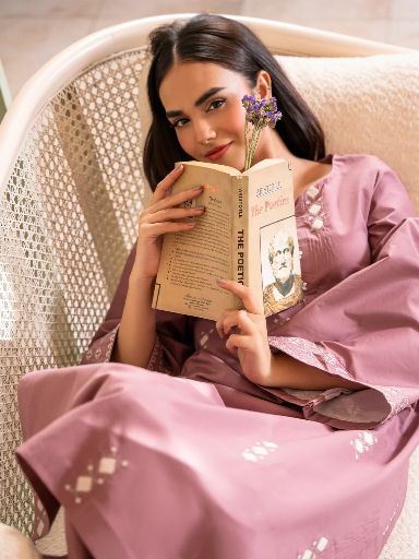 Unstitched 2PC Embroidered Lawn Suit - NF - 1125